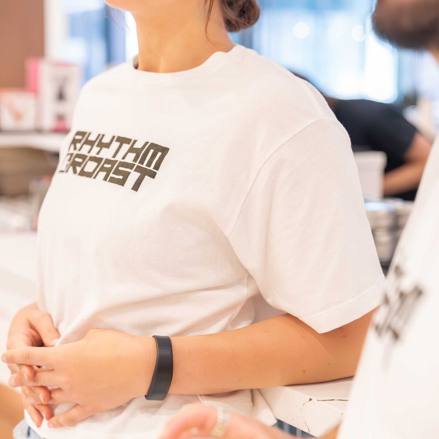 Rhythm & Roast Merch - 'More Espresso Less Depresso' Crop Tee - Women