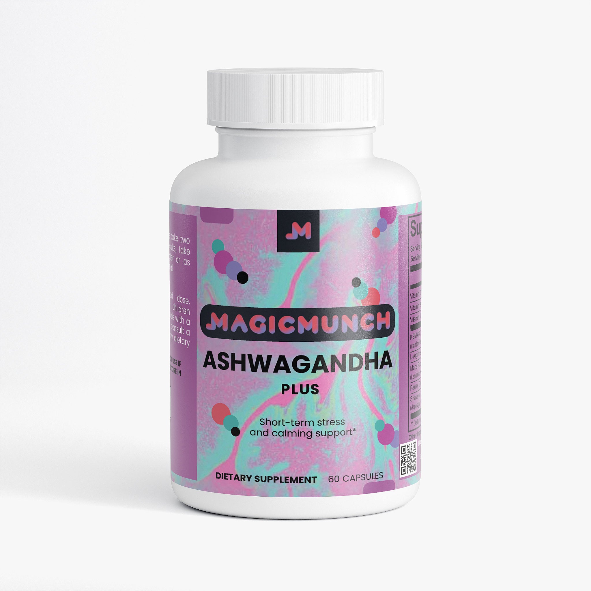 Magic Munch Ashwagandha Plus adaptogen supplement for stress support and sleep