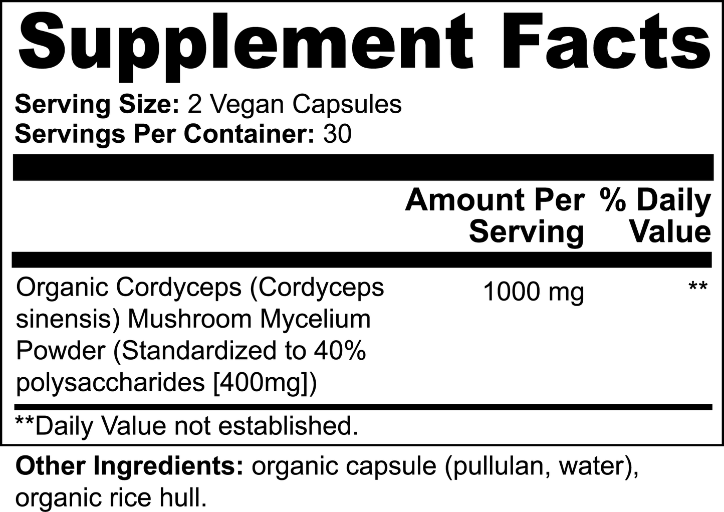 Organic Cordyceps Mushroom