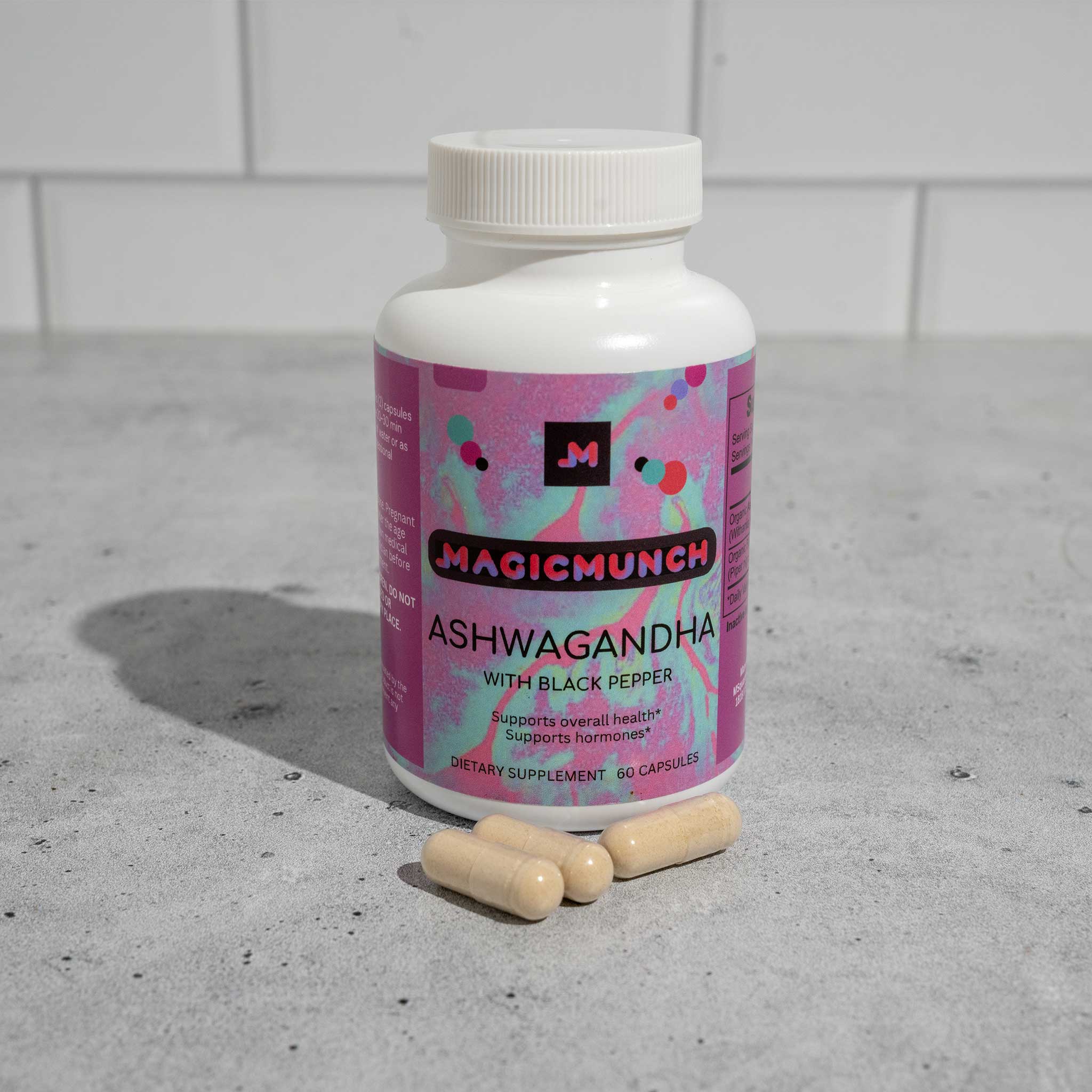 Organic Ashwagandha Supplement - 60 Capsules 500mg Root Extract for Stress Relief and Energy