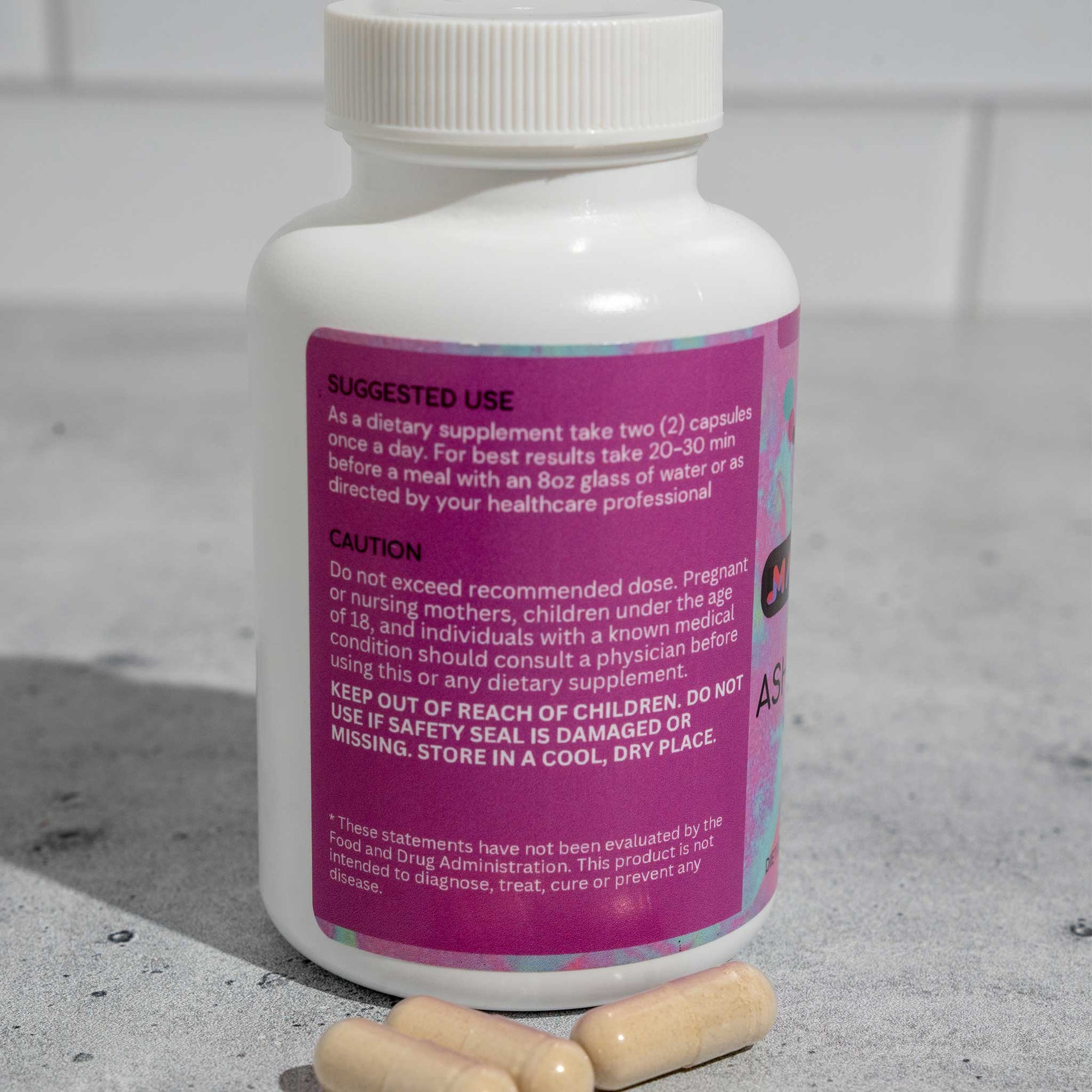 Organic Ashwagandha Supplement - 500mg Root Extract for Stress Relief and Energy